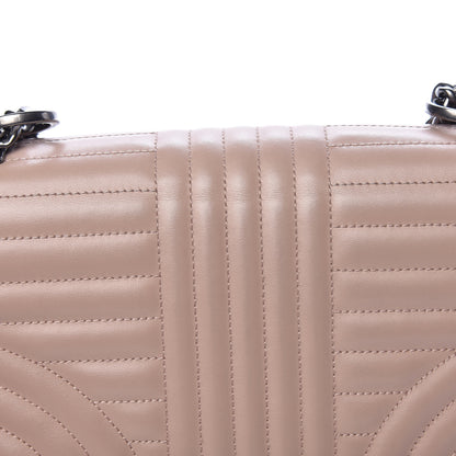 Prada Soft Calfskin Impunture Diagramme Medium Chain Flap Shoulder Bag Cipria 13 of 15