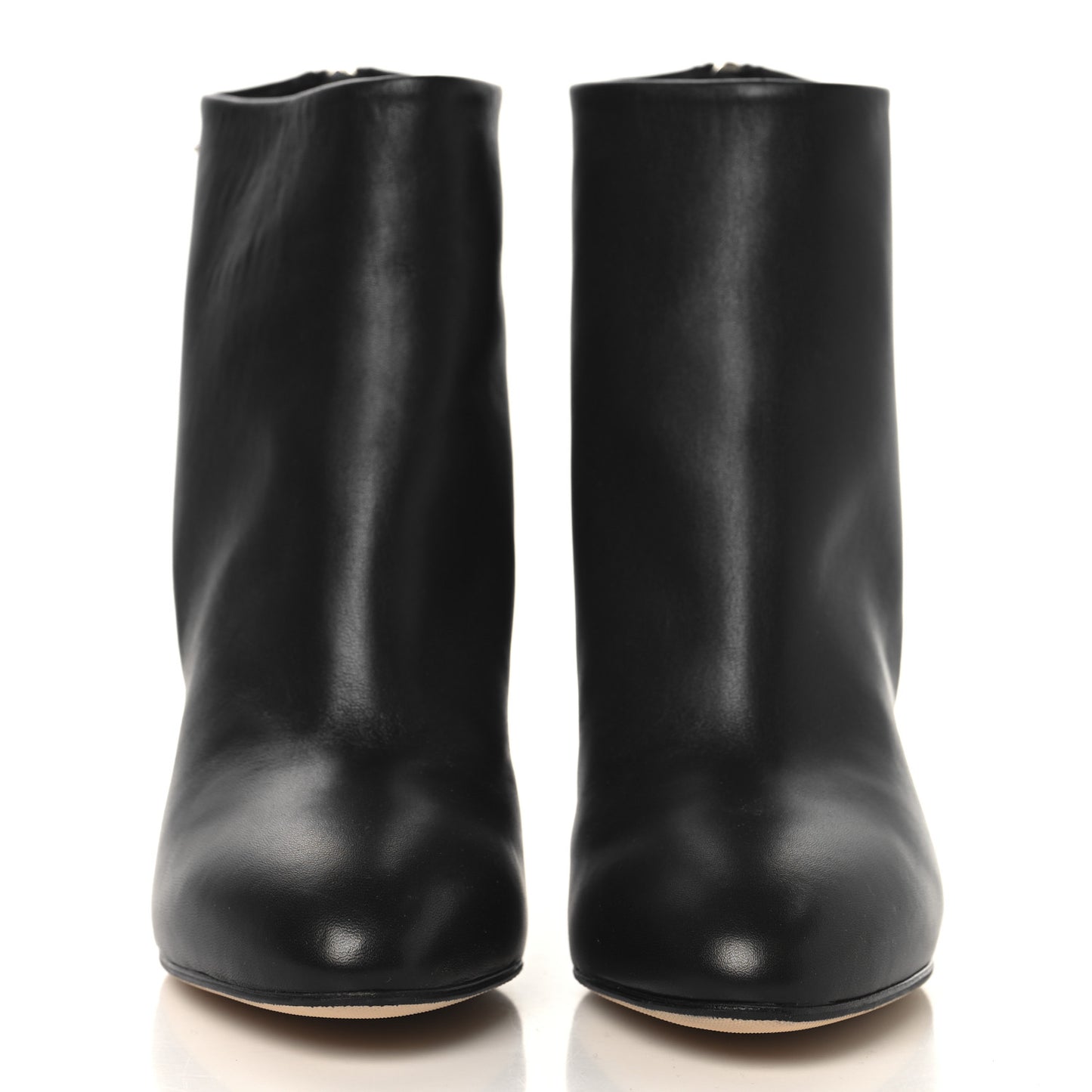 Lambskin Short Ankle Boots 37.5 Black