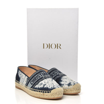 Christian Dior Canvas Tie and Dior Embroidered Granville 15mm Espadrilles 38.5 Denim 9 of 9