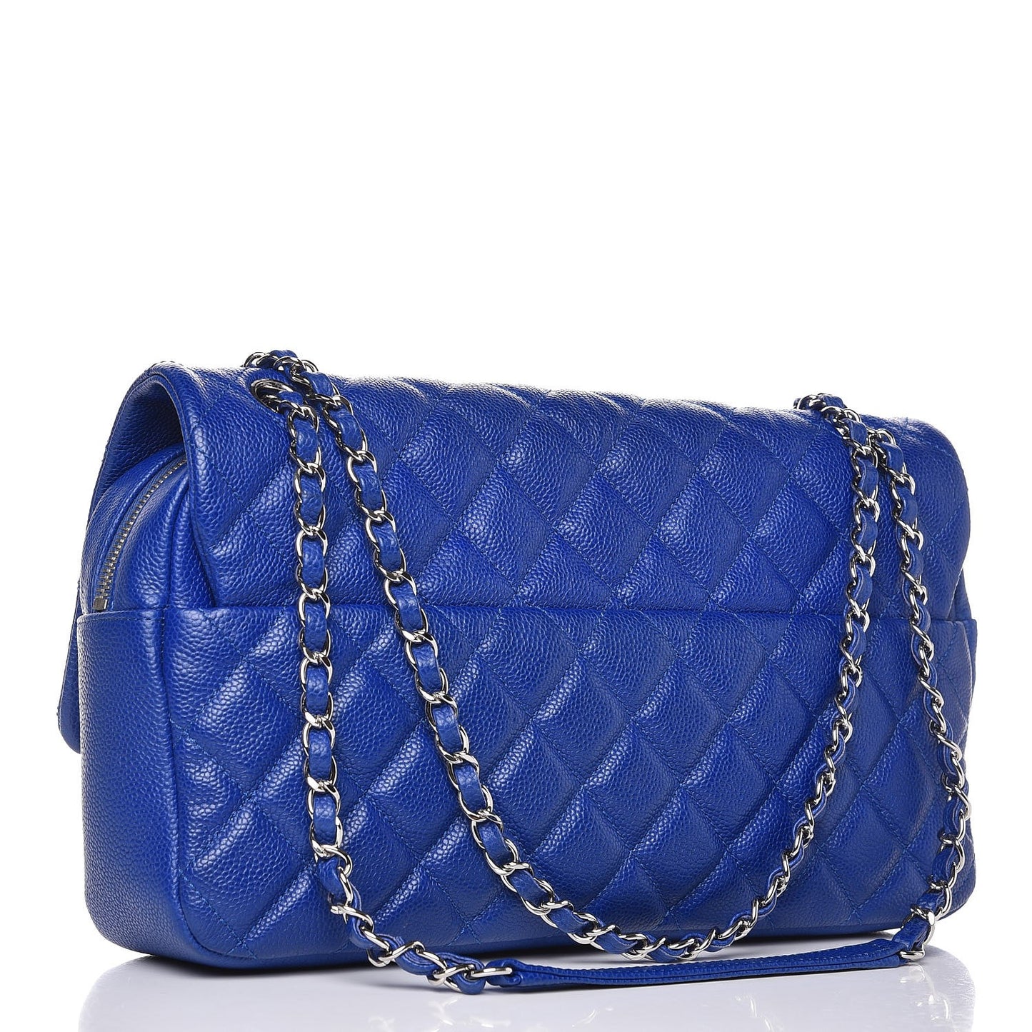 Caviar Quilted Jumbo Easy Flap Blue