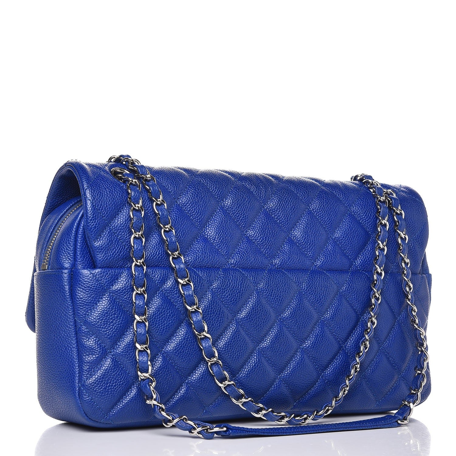 Chanel Caviar Quilted Jumbo Easy Flap Blue 3 of 9