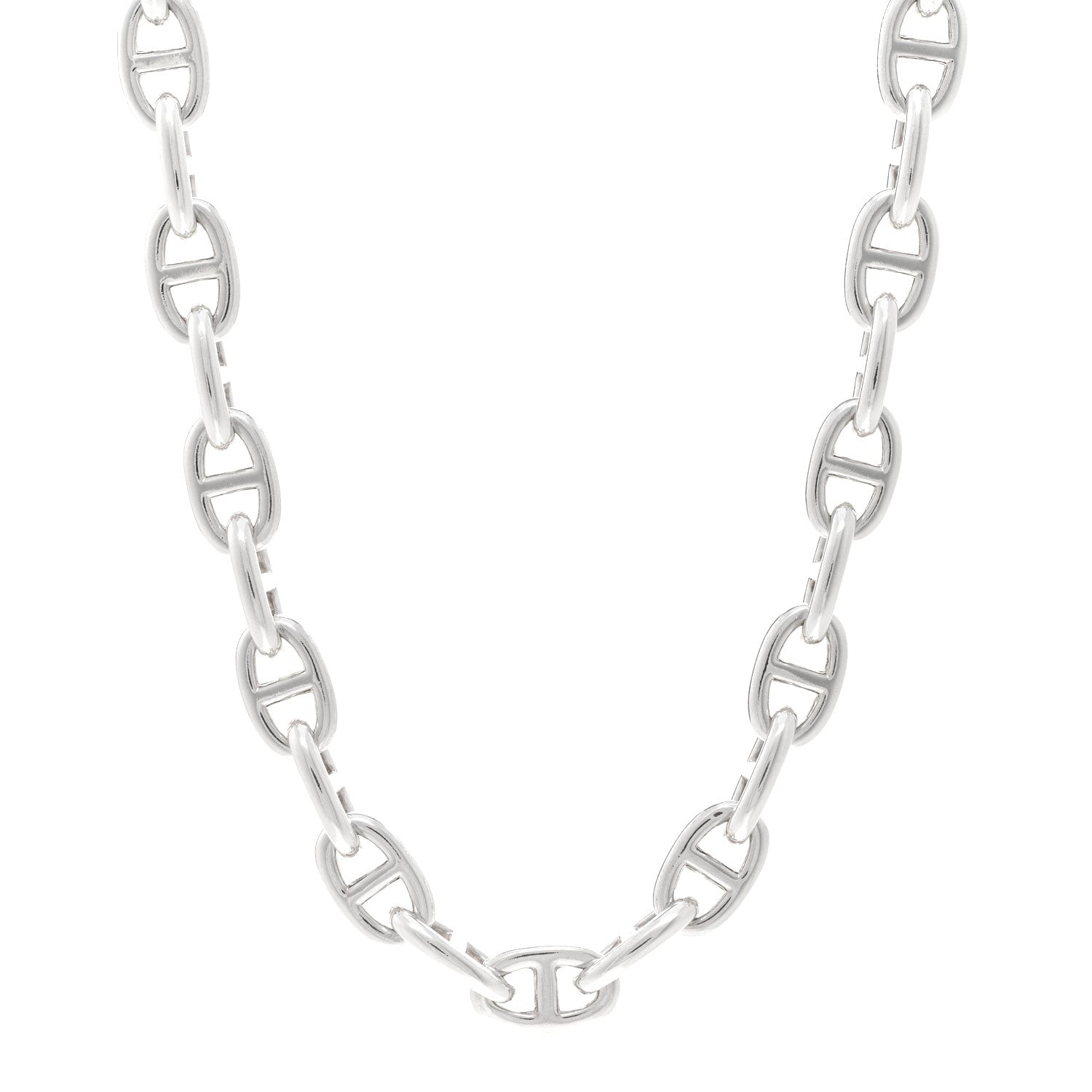 Hermes Sterling Silver Chaine D'Ancre Necklace PM 1 of 4