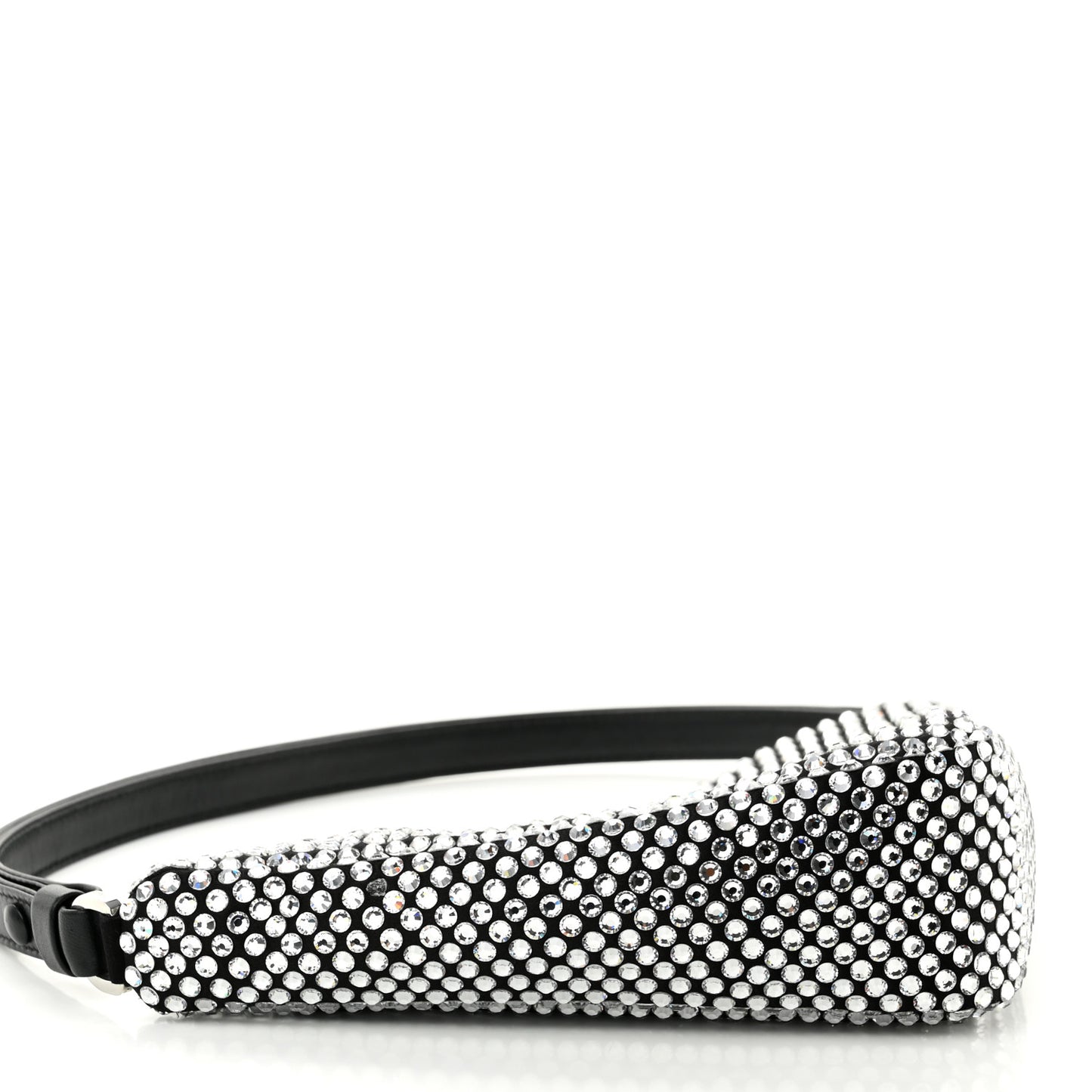 Satin Crystal Triangle Pouch Cristal
