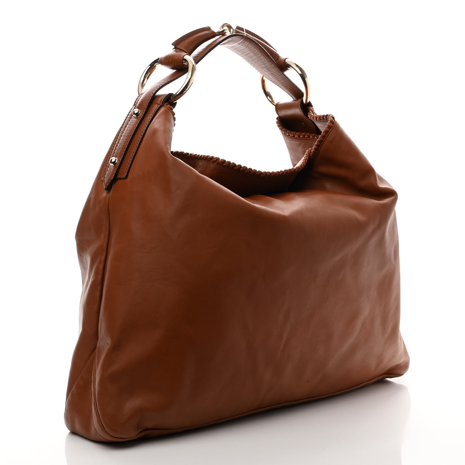 Gucci Calfskin Large Horsebit Chain Hobo Brown 3 of 11
