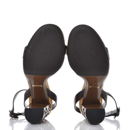 Gucci Calfskin Lifford Bamboo Sandals Heels 39 Cocoa 8 of 11