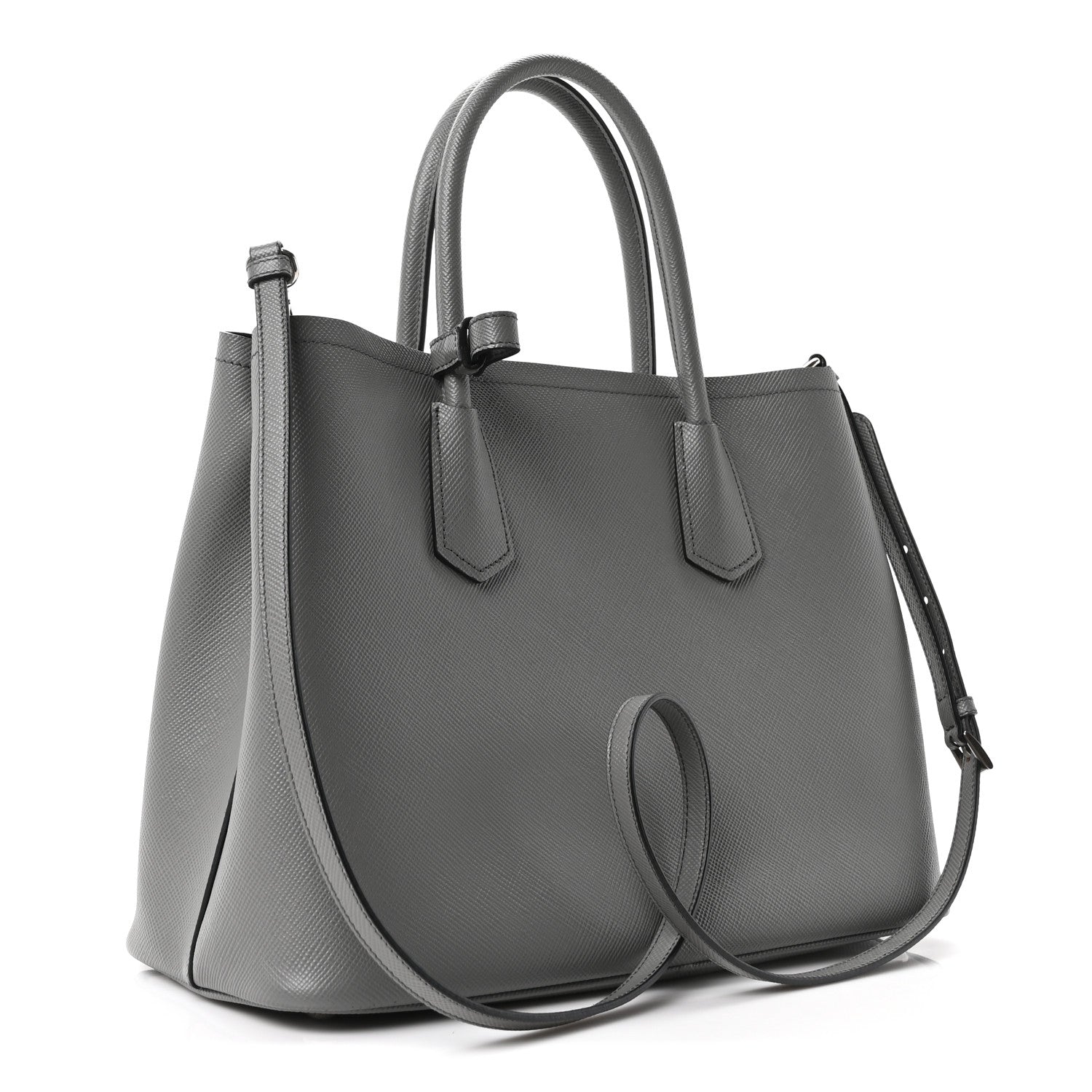 Prada Saffiano Cuir Medium Double Bag Marmo 3 of 9
