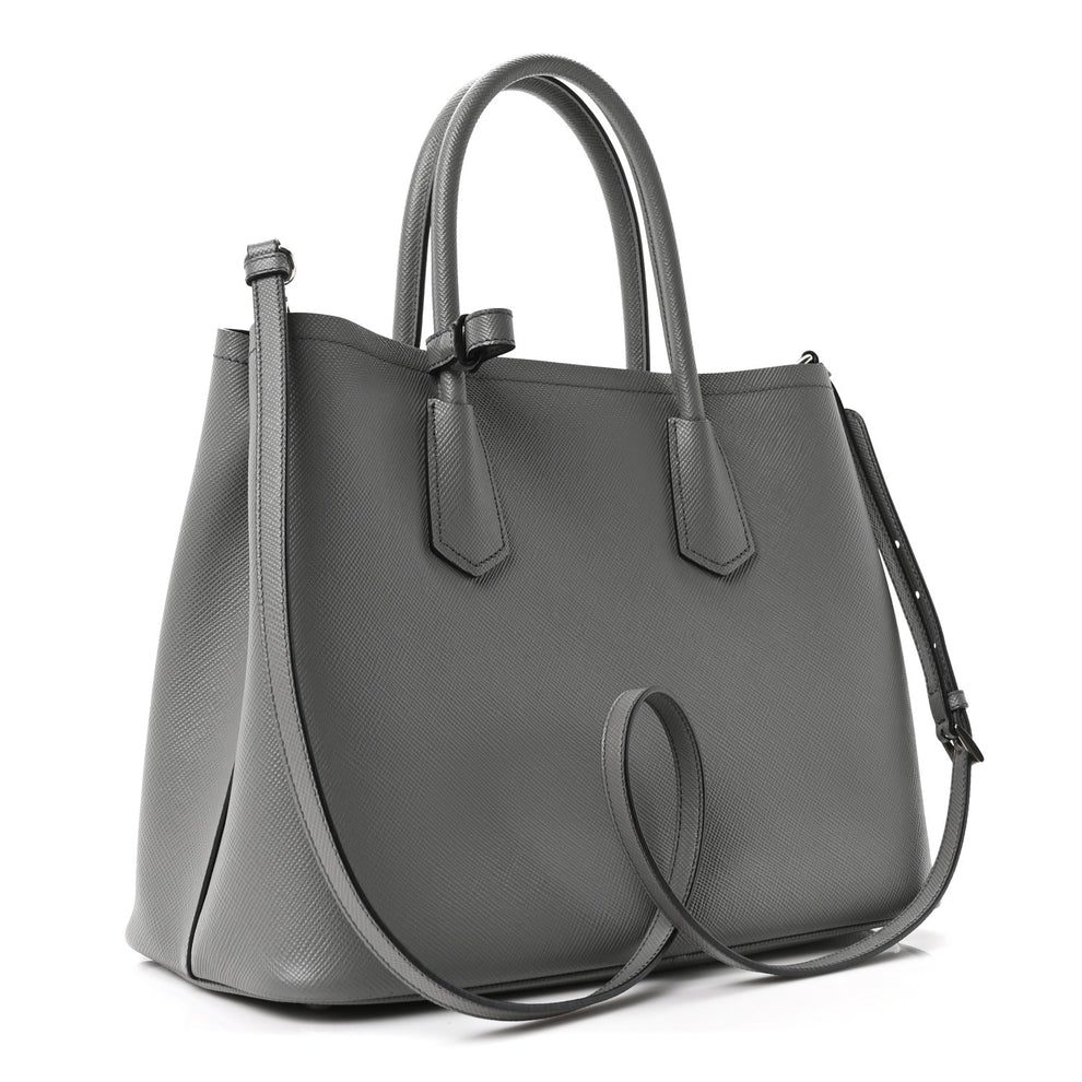 Prada Saffiano Cuir Medium Double Bag Marmo 1872785 – FASHIONPHILE