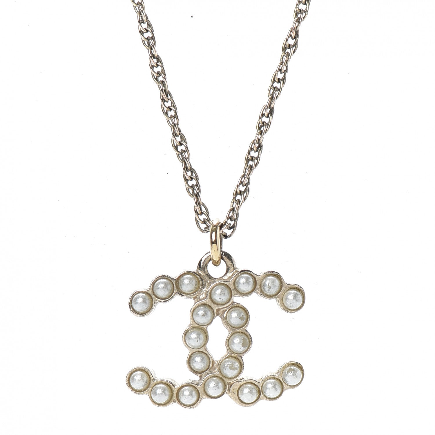 Chanel Pearl CC Pendant Necklace Gold 4 of 6