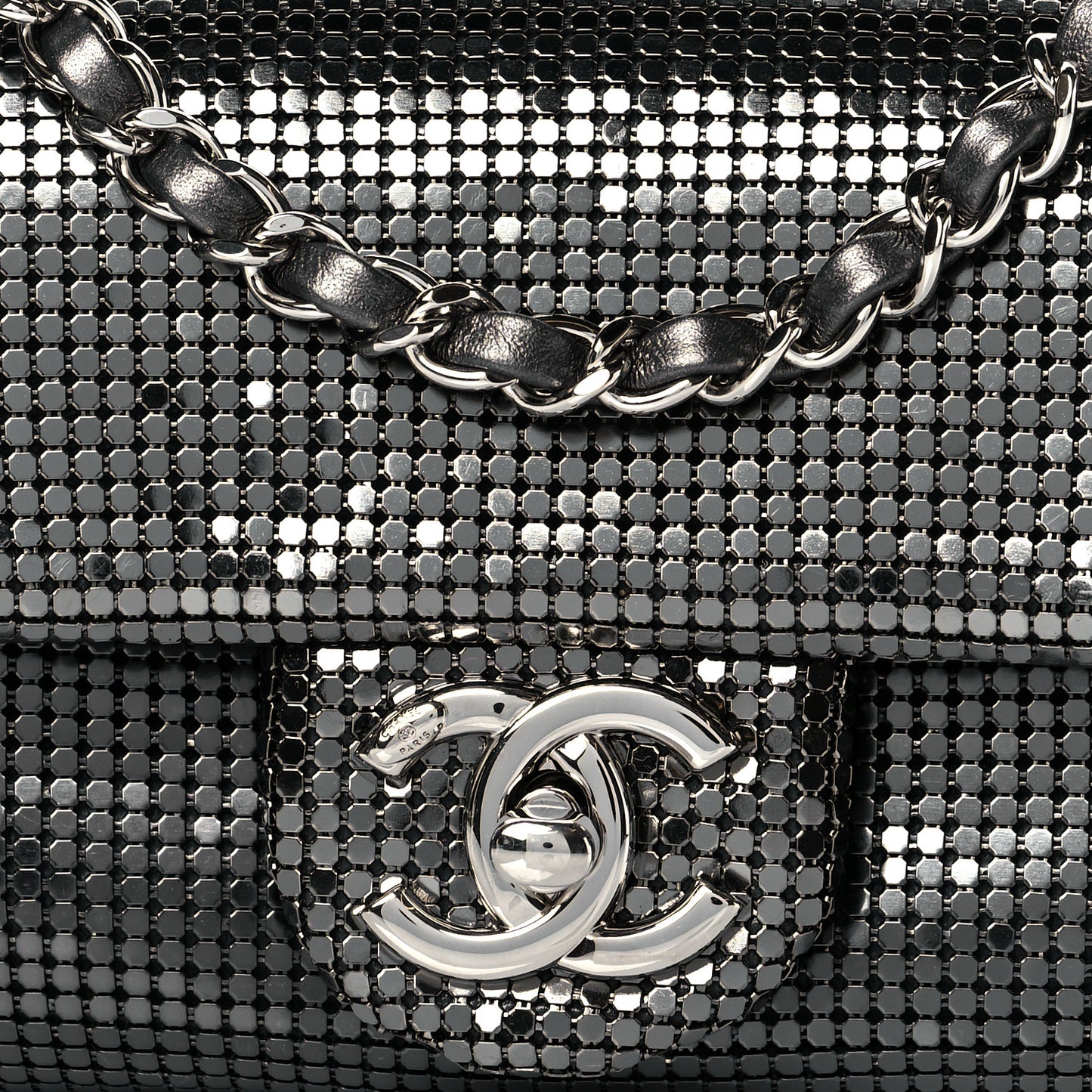 Faded Metallic Mesh Extra Mini Flap Silver