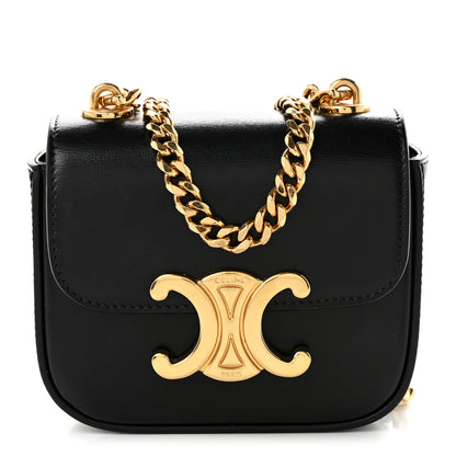 Celine Shiny Calfskin Mini Chain Claude Black 1 of 11