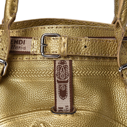Fendi Calfskin Romano Selleria Large Villa Borghese Tote Gold 14 of 14