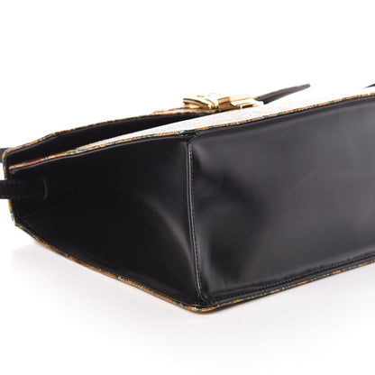 Gucci Iridescent Brocade Medium Sylvie Top Handle Bag Gold 8 of 9