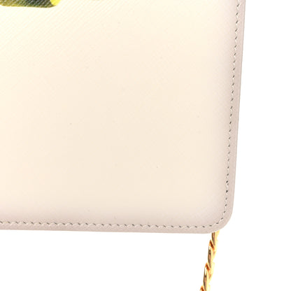 Prada Saffiano Lux Chain Wallet White Multicolor 13 of 13