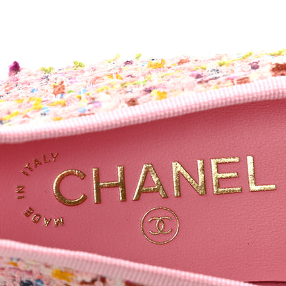 Chanel Tweed Sequin Grosgrain Cap Toe Ballet Flats 36.5 Light Pink Multicolor Black 8 of 9