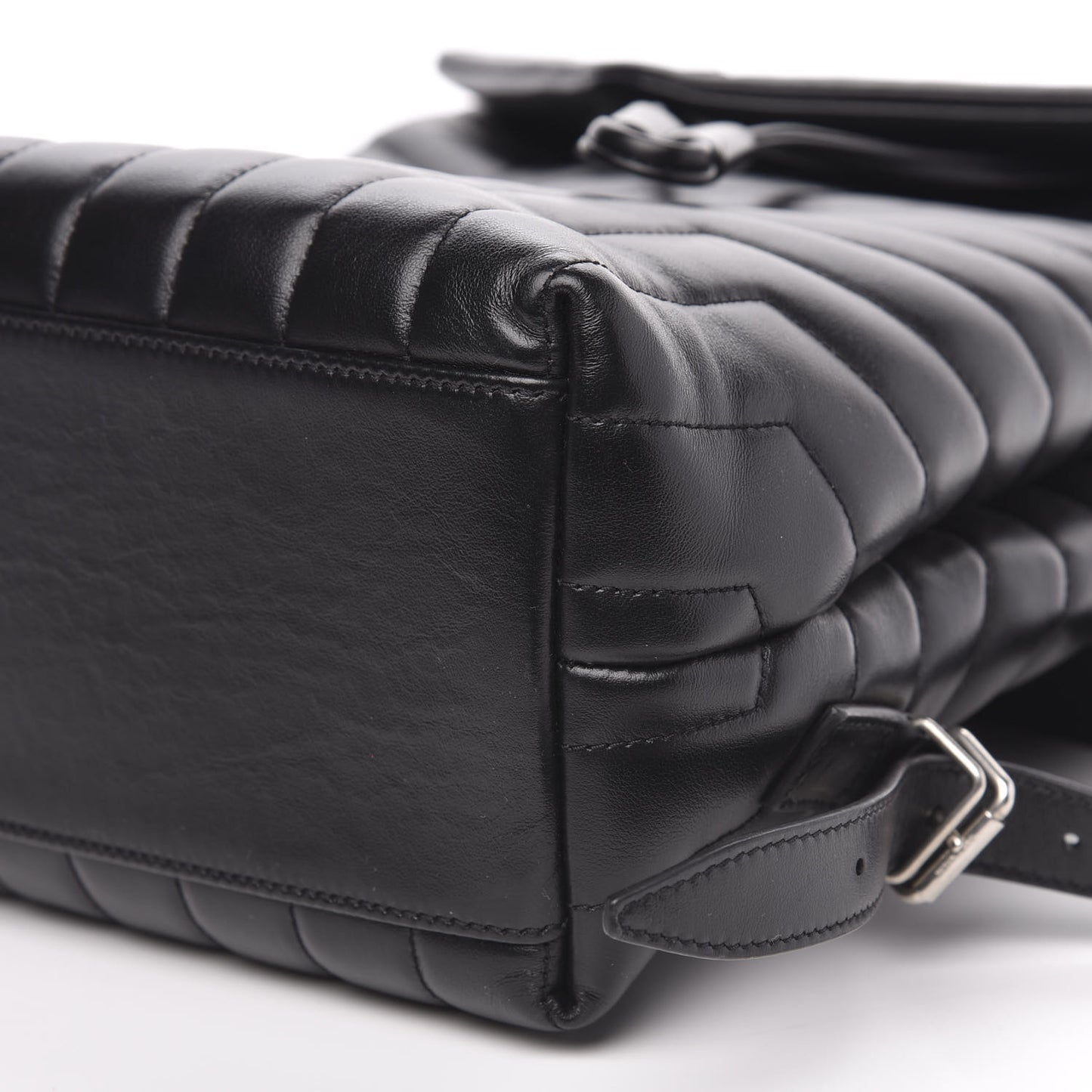 Calfskin Y Quilted Monogram Medium Loulou Backpack Black