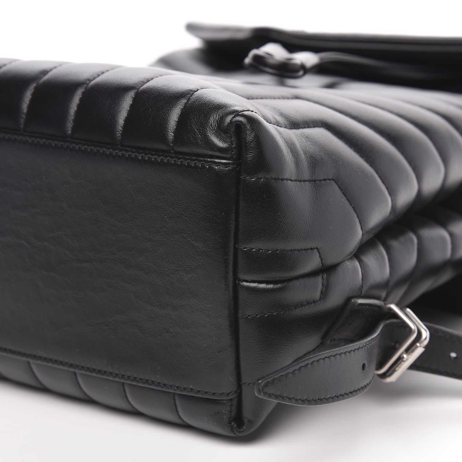 Saint Laurent Calfskin Y Quilted Monogram Medium Loulou Backpack Black 9 of 11