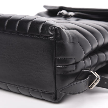 Saint Laurent Calfskin Y Quilted Monogram Medium Loulou Backpack Black 9 of 11