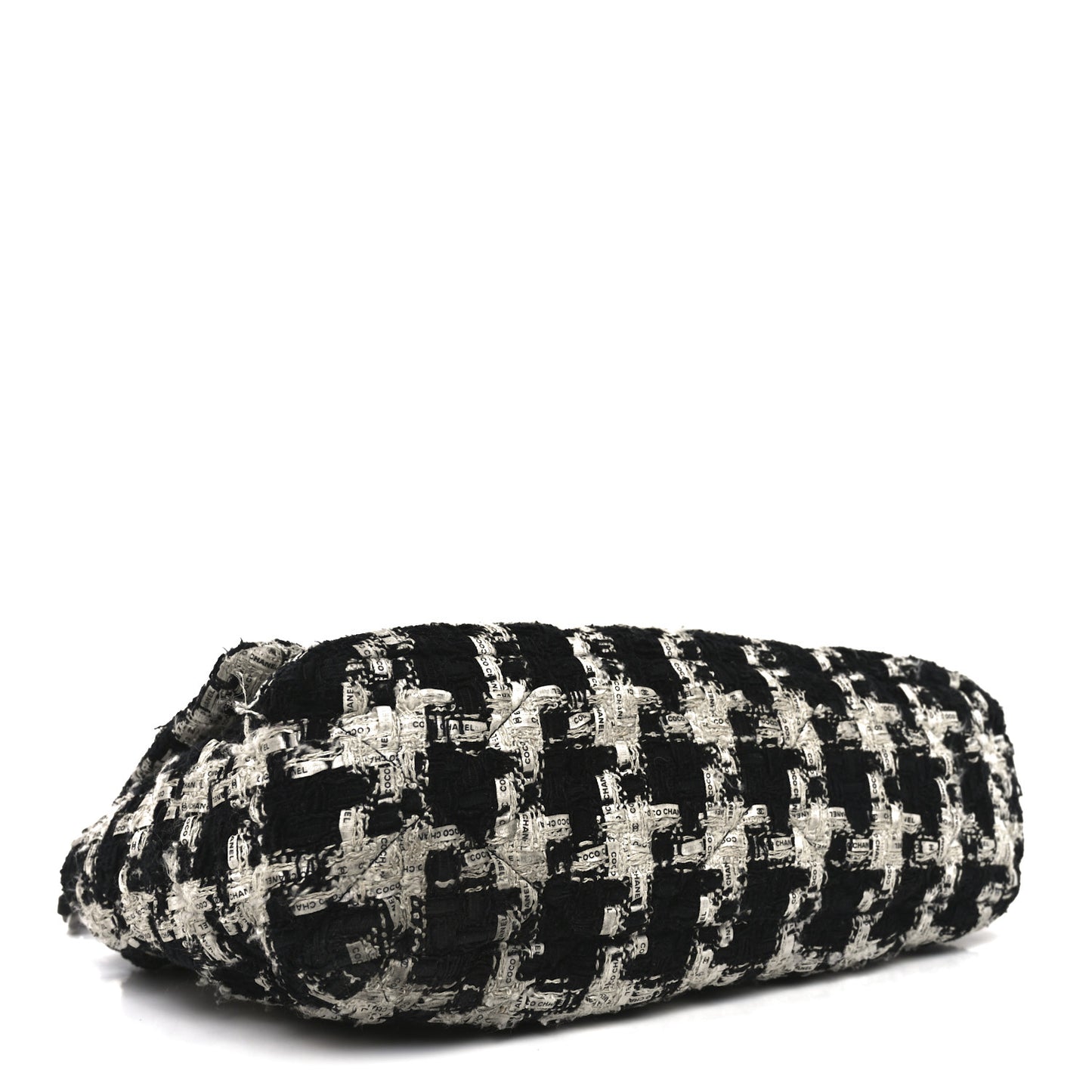 Tweed Quilted Large Chanel 19 Flap Black Ecru White