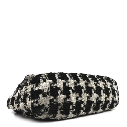Chanel Tweed Quilted Large Chanel 19 Flap Black Ecru White 4 of 12