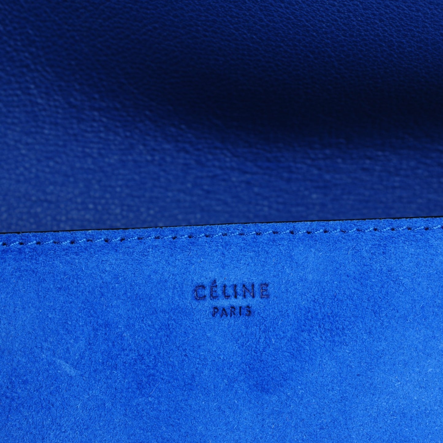 Box Calfskin Suede Diamond Clutch Electric Blue