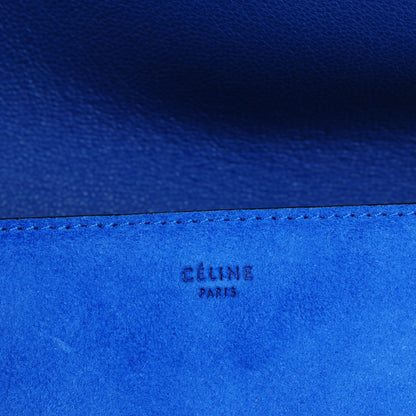 Celine Box Calfskin Suede Diamond Clutch Electric Blue 7 of 8
