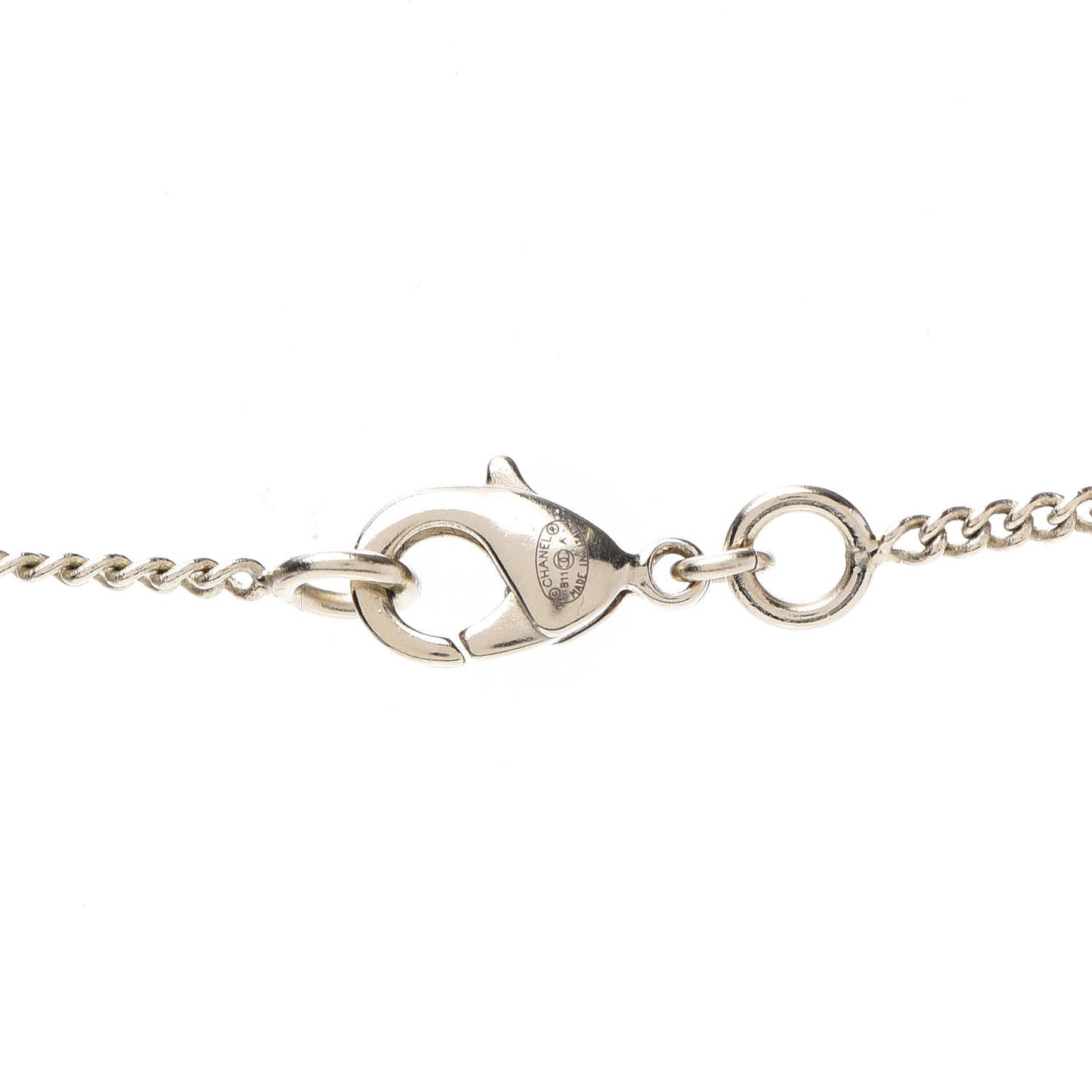 Pearl Crystal Feather CC Pendant Necklace Gold