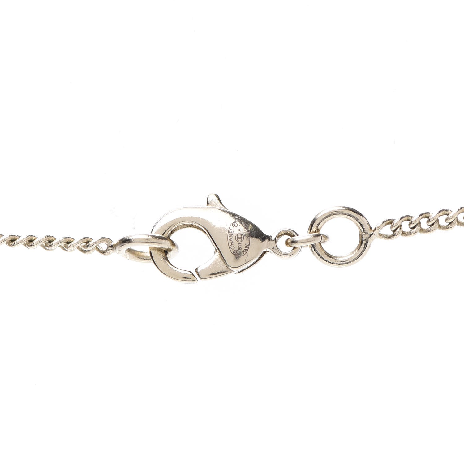 Chanel Pearl Crystal Feather CC Pendant Necklace Gold 5 of 6