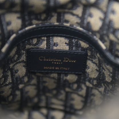Christian Dior Wicker Oblique Drawstring Bucket Bag Blue 8 of 11