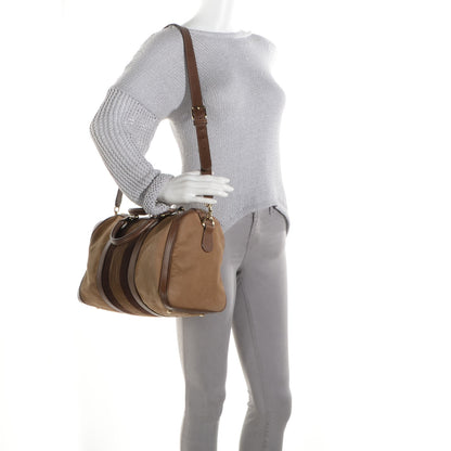 Gucci Nubuck Vintage Web Medium Boston Beige 2 of 7