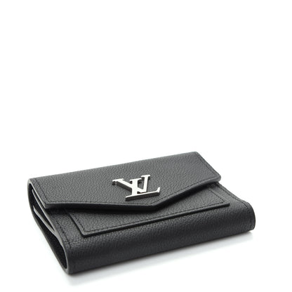 Louis Vuitton Soft Calfskin My Lockme Compact Wallet Black 4 of 8