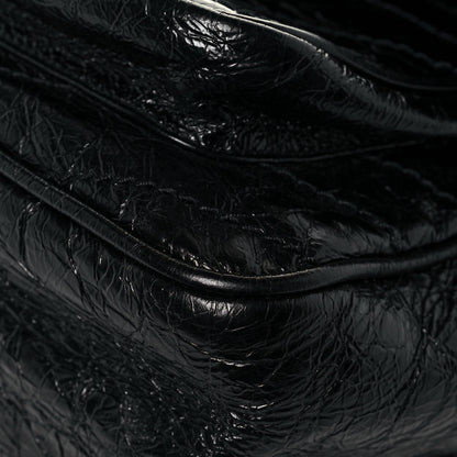 Saint Laurent Crinkled Calfskin Matelasse Monogram Medium Niki Chain Satchel Black 9 of 12