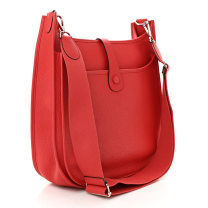 Hermes Taurillon Clemence Evelyne III GM Rouge Garance 3 of 12