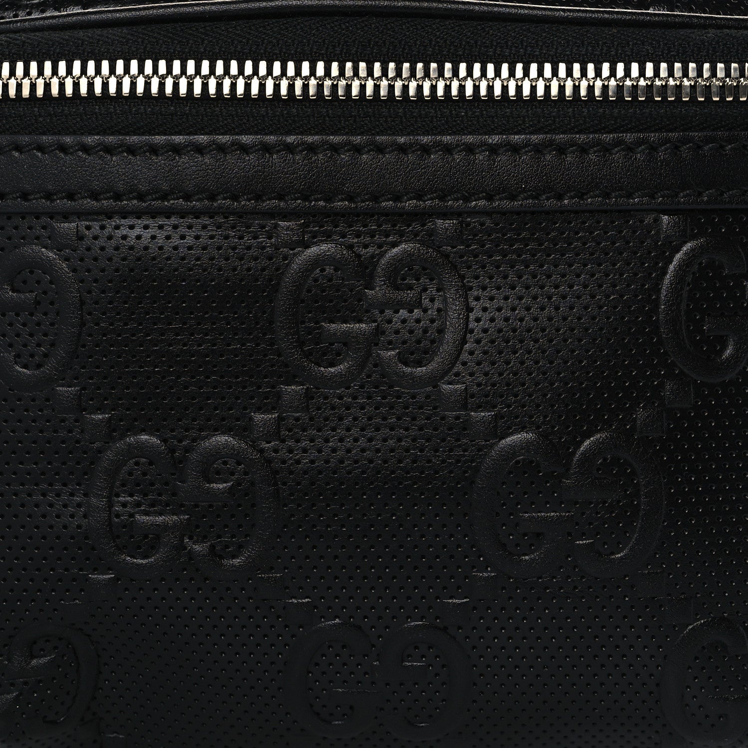 Gucci Calfskin GG Tennis Embossed Belt Bag Black 7 of 9