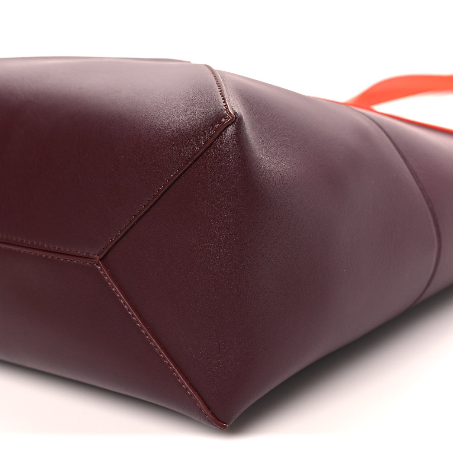 Loewe Shiny Calfskin Medium Puzzle Fold Tote Burgundy Orange 8 of 8