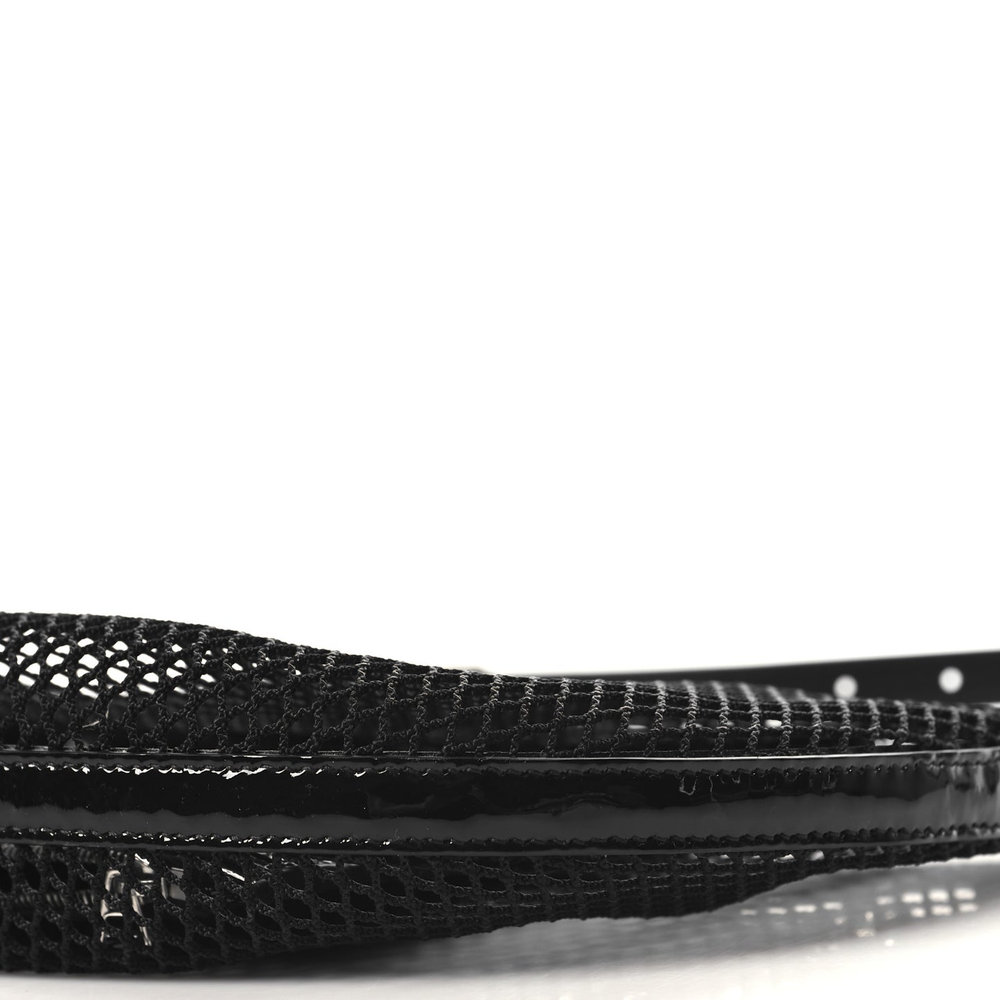Net Patent Calfskin One Piece Demi Lune Black