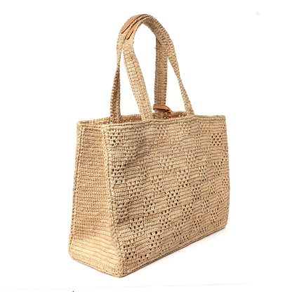 Louis Vuitton Damier Raffia Summer Shopper Tote MM Natural Beige 4 of 12