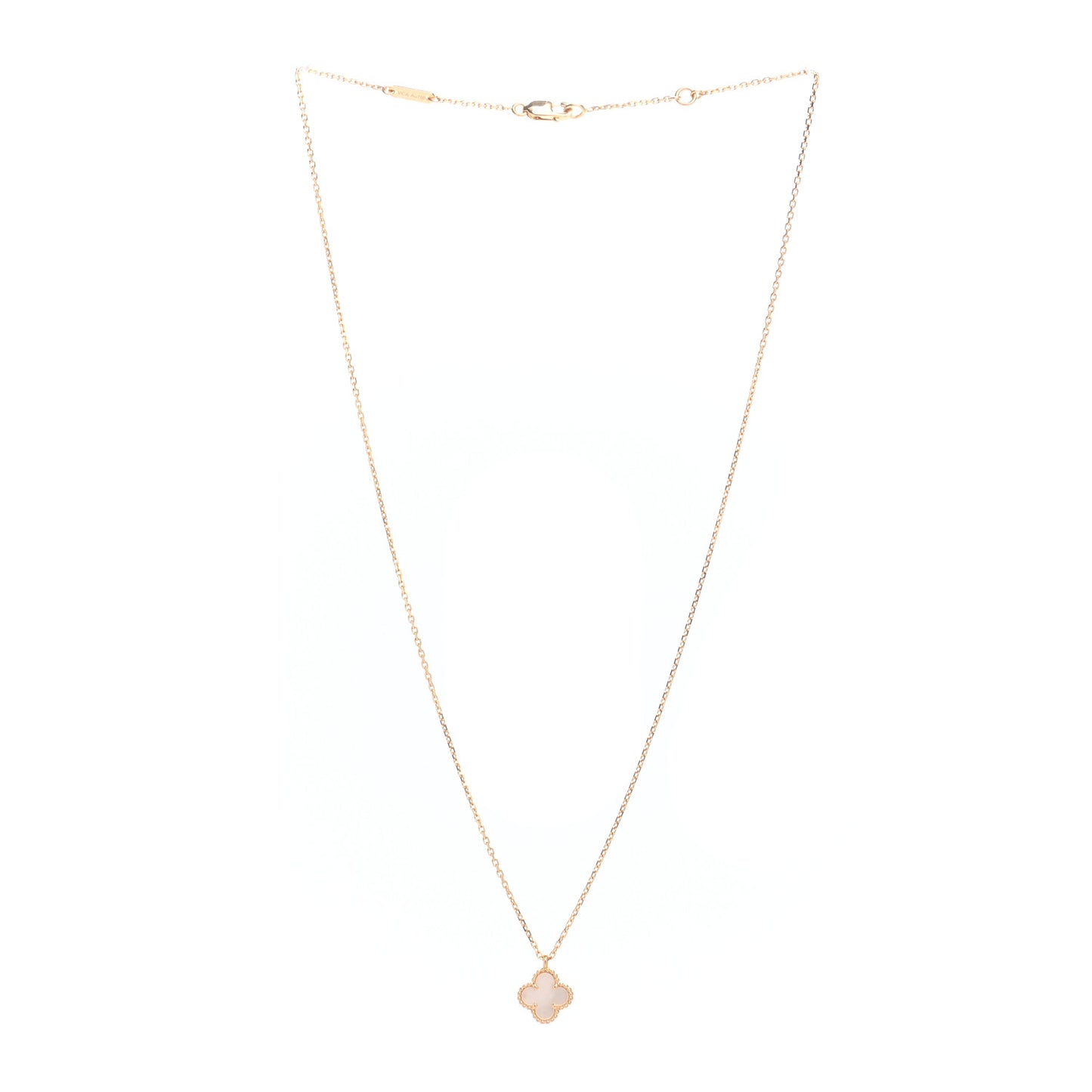 18K Yellow Gold Mother of Pearl Sweet Alhambra Pendant Necklace