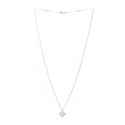 Van Cleef & Arpels 18K Yellow Gold Mother of Pearl Sweet Alhambra Pendant Necklace 3 of 6