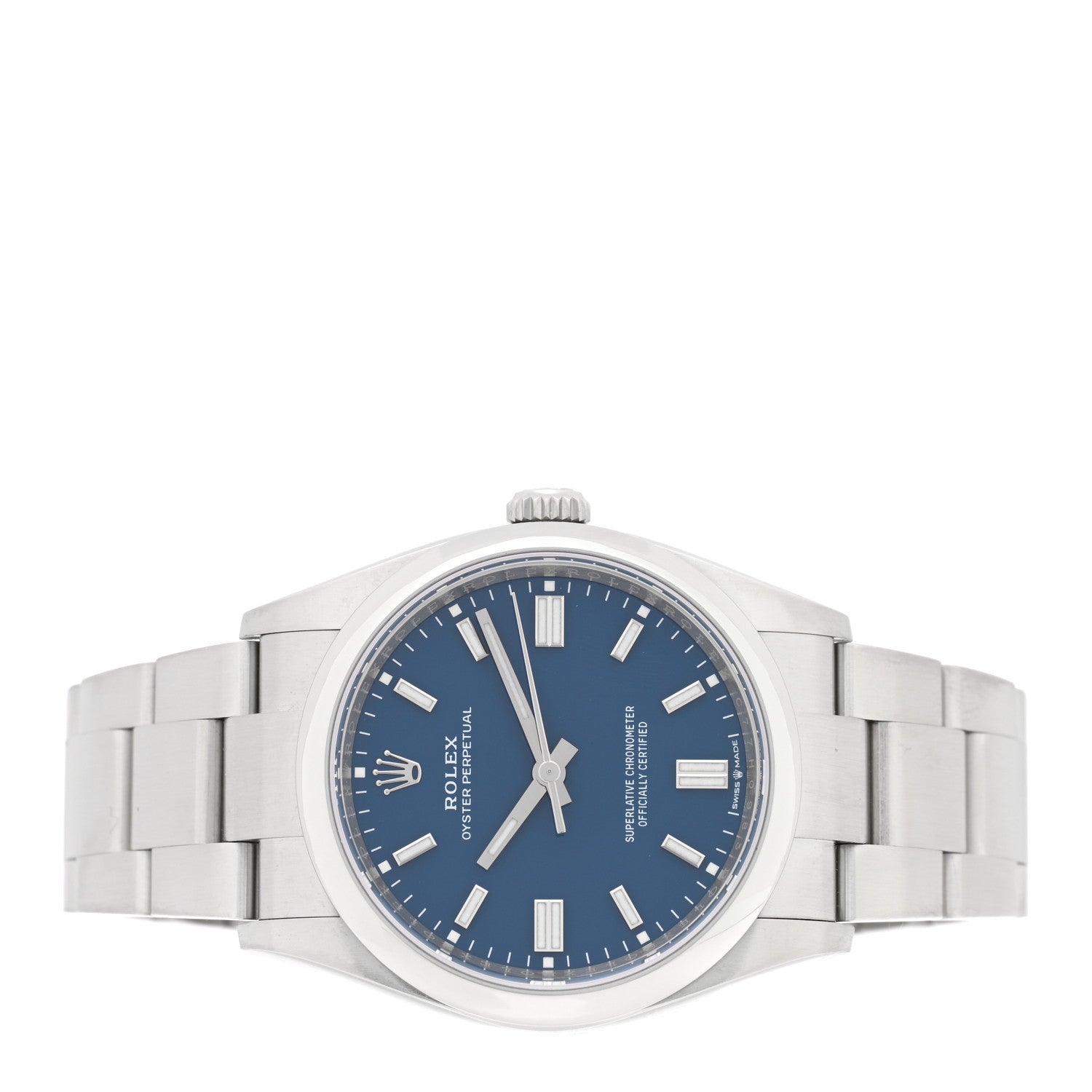 Rolex Stainless Steel 36mm Oyster Perpetual Watch Med Blue 126000 2 of 5