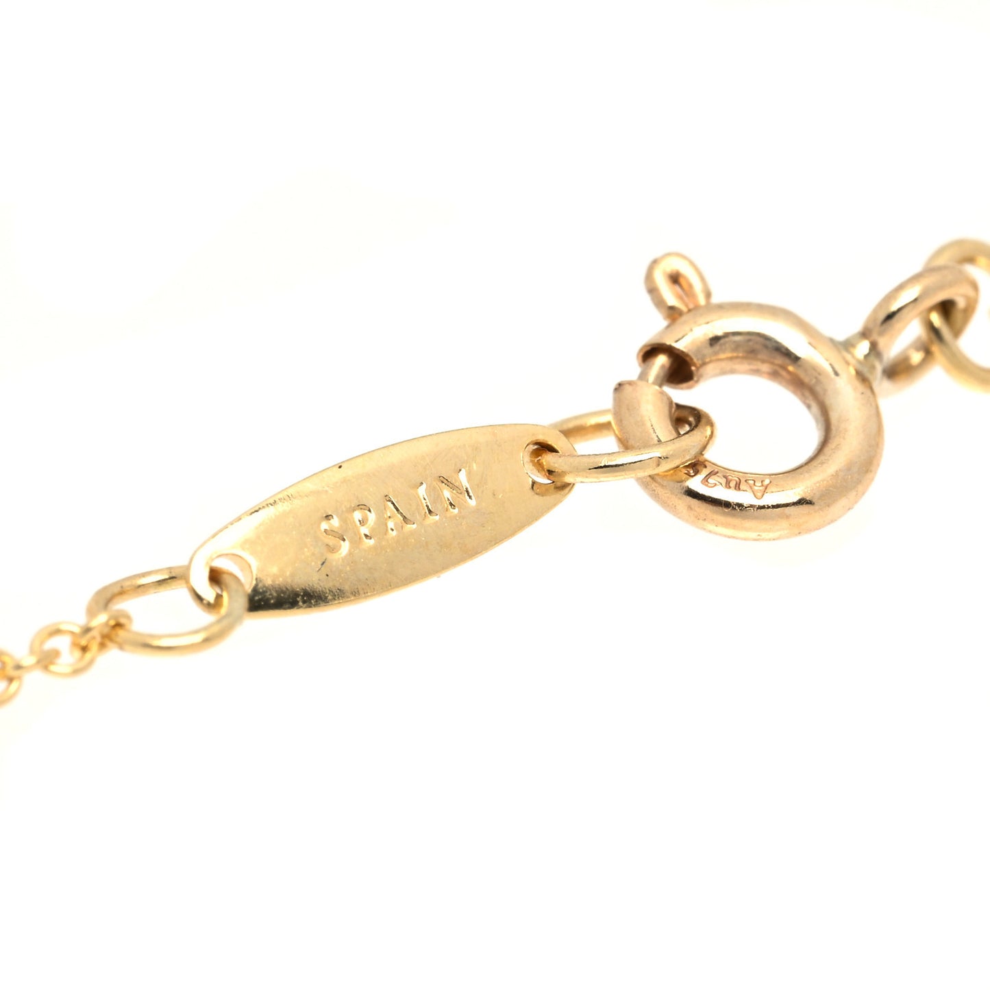 18K Yellow Gold Jade 18mm Elsa Peretti Bean Pendant Necklace