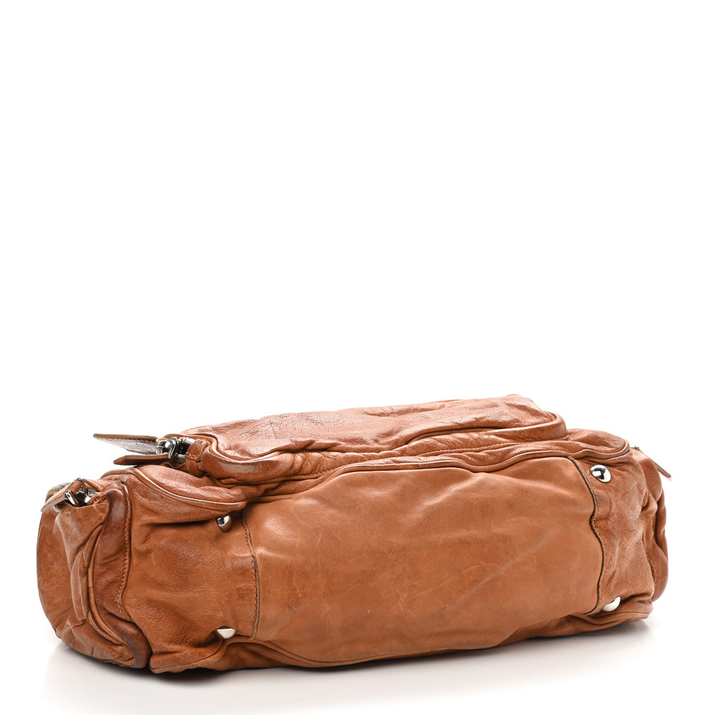 Glace Calfskin Shoulder Bag Tan