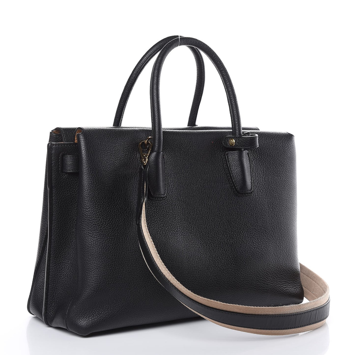 Grained Calfskin Large Milla Tote Black