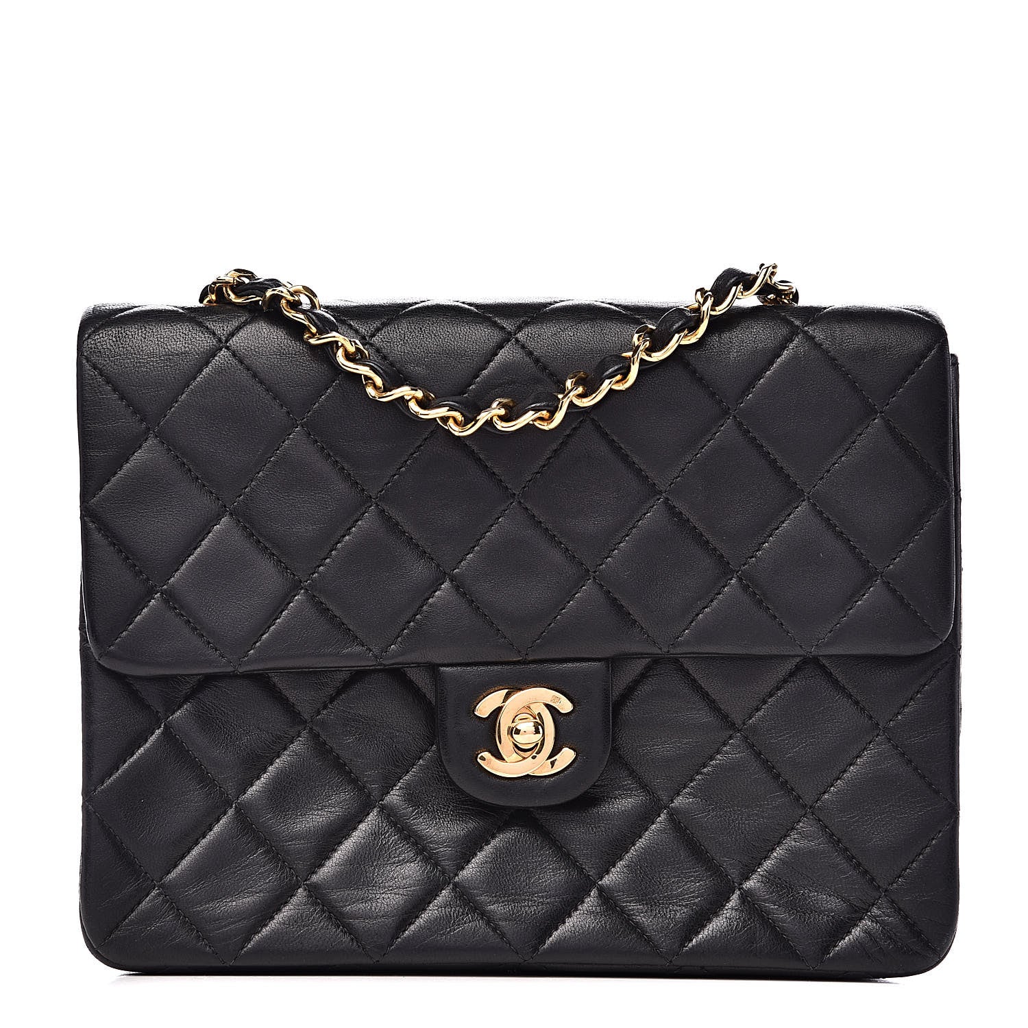 Chanel Lambskin Quilted Mini Square Flap Bag Black 1 of 13