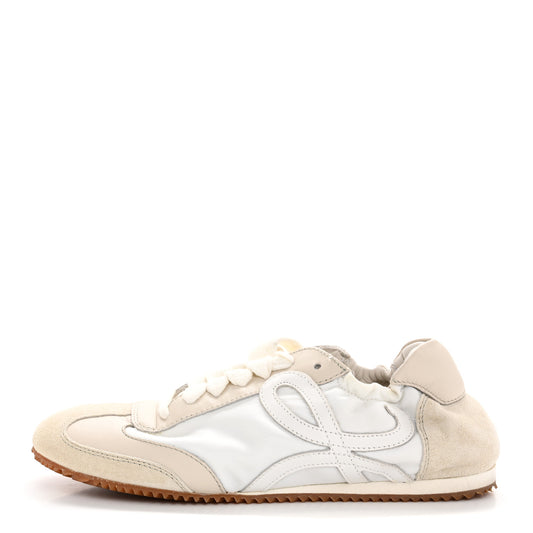 Calfskin Suede Ballet Runner Sneakers 36 White