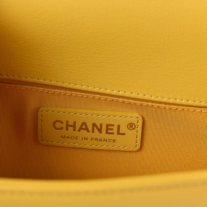 Chanel Calfskin Quilted Small Boy Flap Yellow 6 of 10