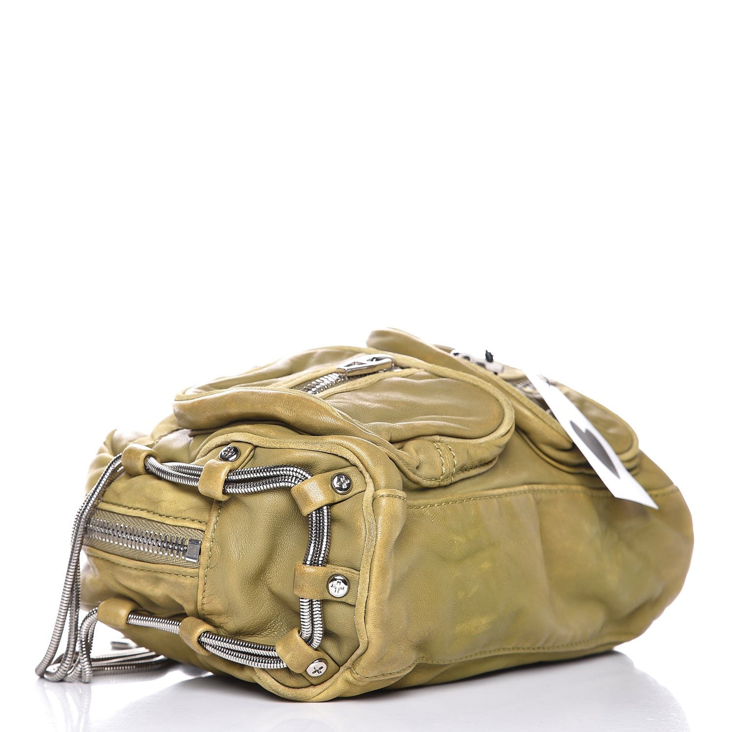 Washed Lambskin Brenda Chain Shoulder Bag Chartreuse