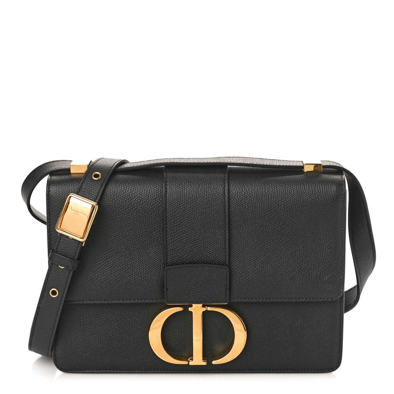 Christian Dior Grained Calfskin 30 Montaigne Flap Bag Black 1 of 8