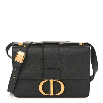 Christian Dior Grained Calfskin 30 Montaigne Flap Bag Black 1 of 8
