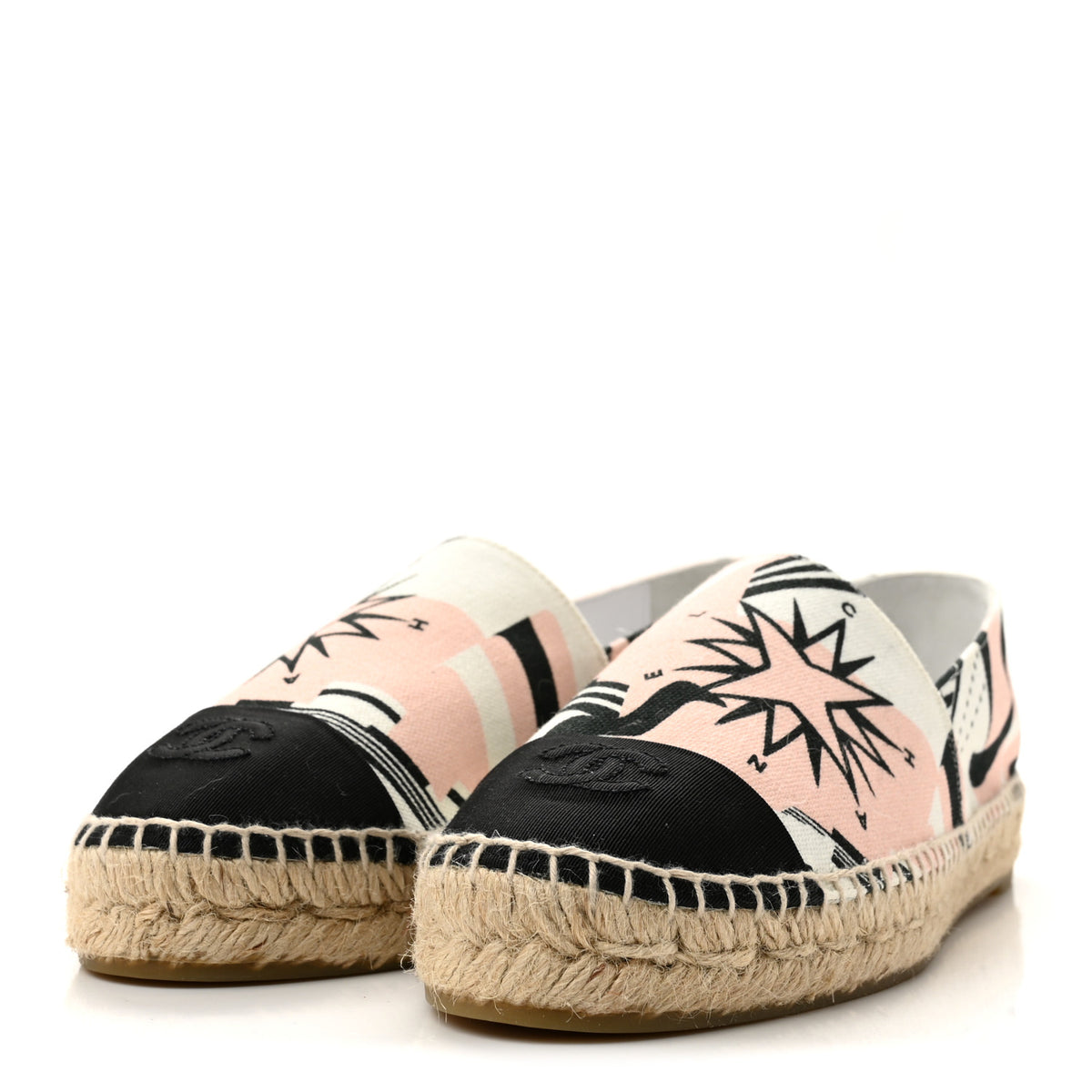 Fabric CC Espadrilles 38 Pink White Black