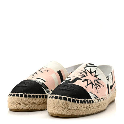 Chanel Fabric CC Espadrilles 38 Pink White Black 4 of 10